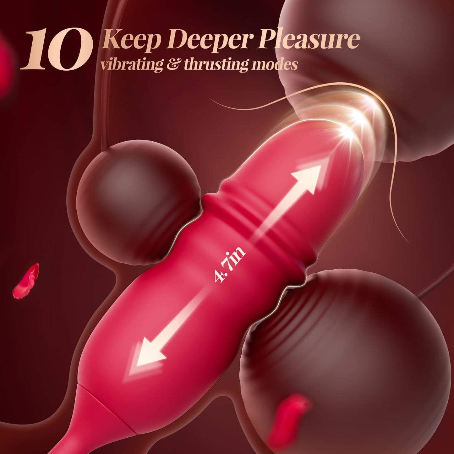 Lurevibe - Rose Romeo Dual Tongue Rose Adult Toys Vibrators 10 Licking Thrust