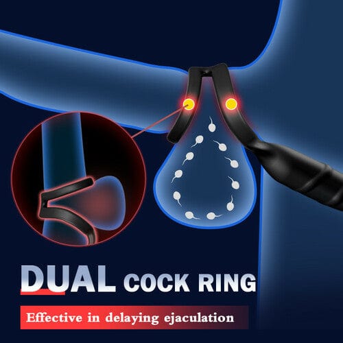 Double Lock Ring Sperm Prostate Massager Remote Control Anal Plug