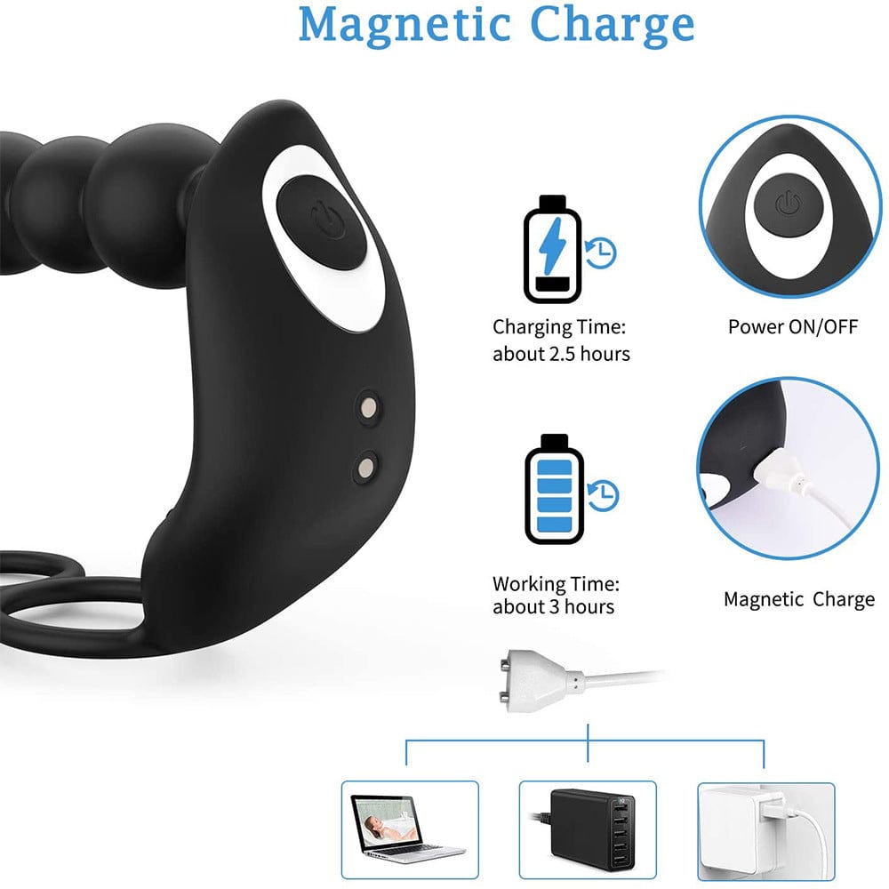 Lurevibe - Butt Plug Anal Penis Ring Rechargeable Prostate Massager