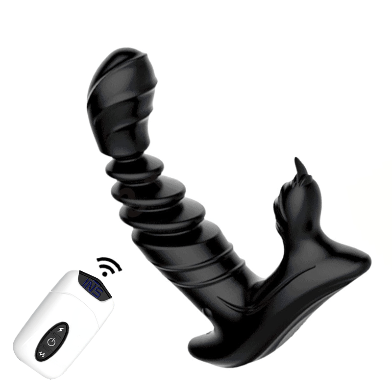 Lurevibe - Telescopic Prostate Massager For Men And Women Double Shock Masturbation G-spot Vestibule Anal Plug Sex Toy Wholesale