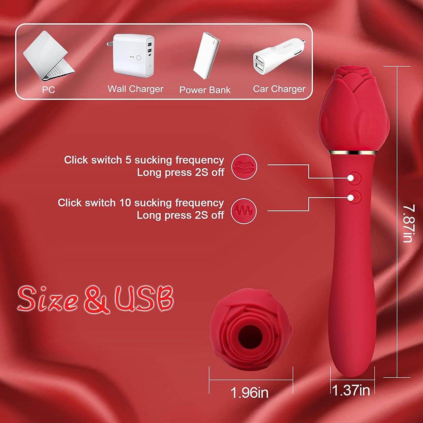 Lurevibe - Rose Sucking G Spot Vibrator Clit Sucker Nipple Toy
