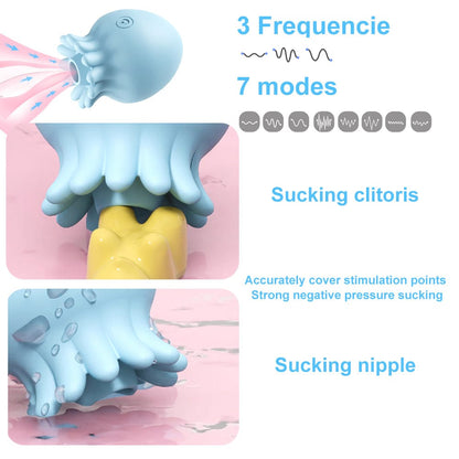 Lurevibe - Jellyfish 10 Frequency Sucking Vibrator For Adult Sex Toys