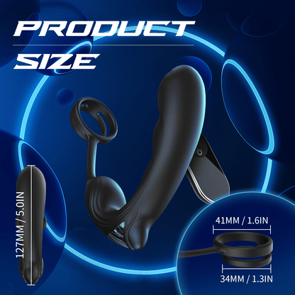 9 Speed Vibrating Prostate Massager Delayed Ejaculation Ring Anal Plug Vibrator With Remote Control