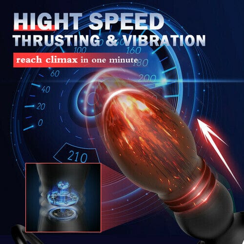 Double Lock Ring Sperm Prostate Massager Remote Control Anal Plug