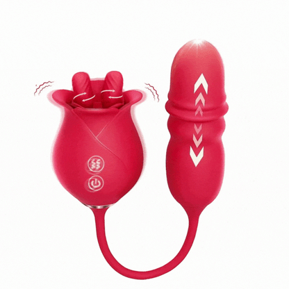 Lurevibe - Rose Romeo Dual Tongue Rose Adult Toys Vibrators 10 Licking Thrust