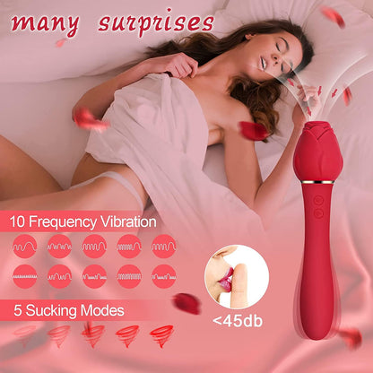 Lurevibe - Rose Sucking G Spot Vibrator Clit Sucker Nipple Toy