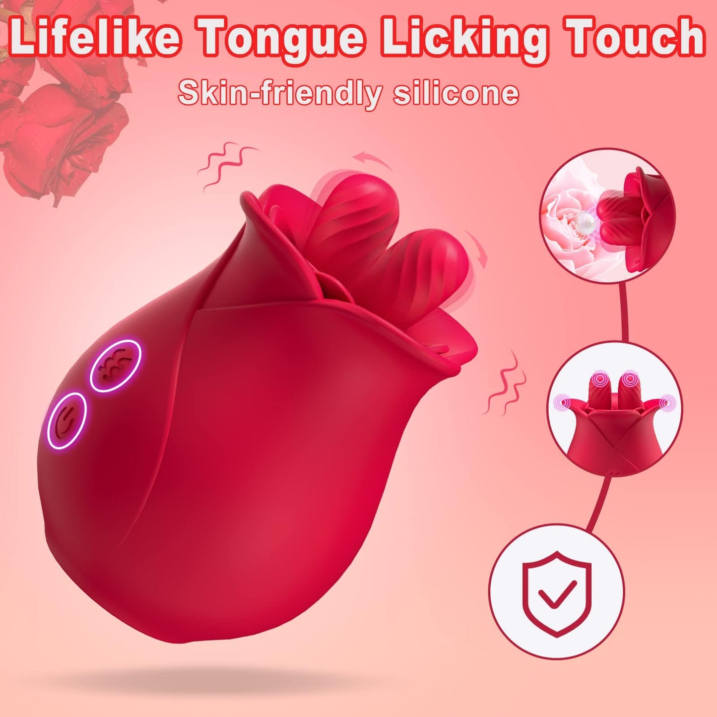 Lurevibe - Rose Romeo Double Tongue Lick Shaker clitoral nipple orgasmic sex toy